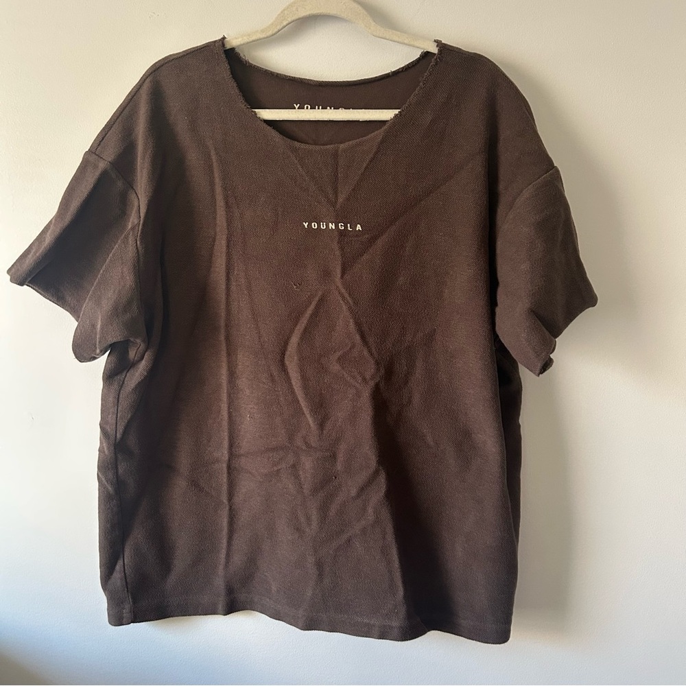 YoungLA brown short sleeve sweatshirt L